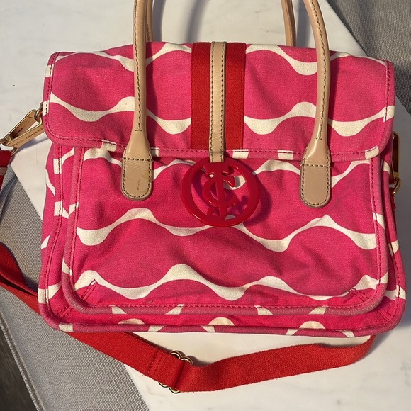 Used Juicy Couture pink and red book bag - Picture 6 of 9